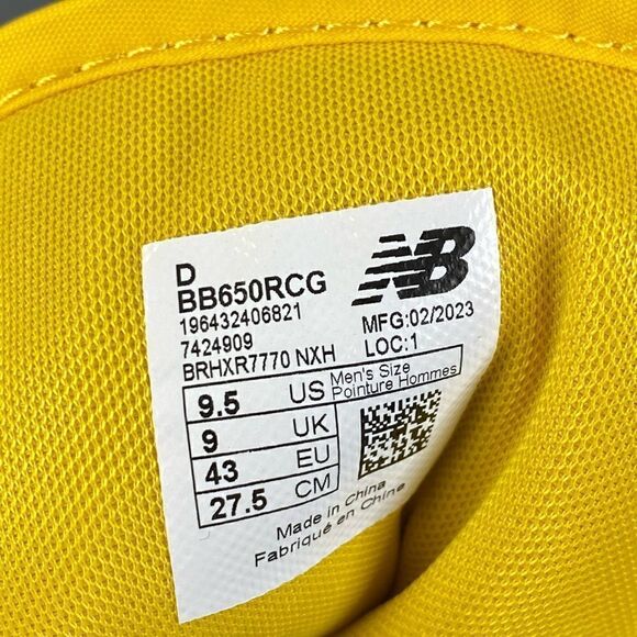 NEW BALANCE BB650 HIGH-TOP SNEAKERS MEN SHOES  size 9.5 - Picture 8 of 9